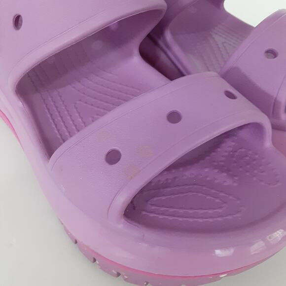 Crocs Mega Crush Sandals Bubble Purple Platform Chunky Slip On Womens 8 Retro - Picture 7 of 13